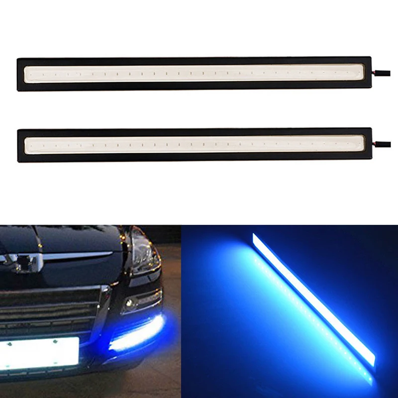 Hot koop 1PC Waterdichte DC 12V 17cm Blauw Super Heldere LED Auto COB Lights DRL Fog Rijden running Lamp