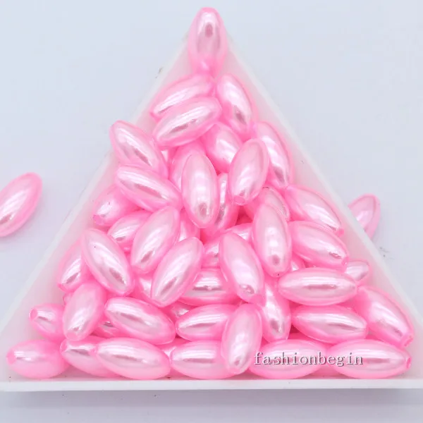 pink 4x8 мм 6x12 мм, 100 шт,, прямые отверстия, овальные бусины с имитацией жемчуга, АБС-пластик, разделительные шарики для изготовления ювелирных изделий, рукоделия - Цвет: pink