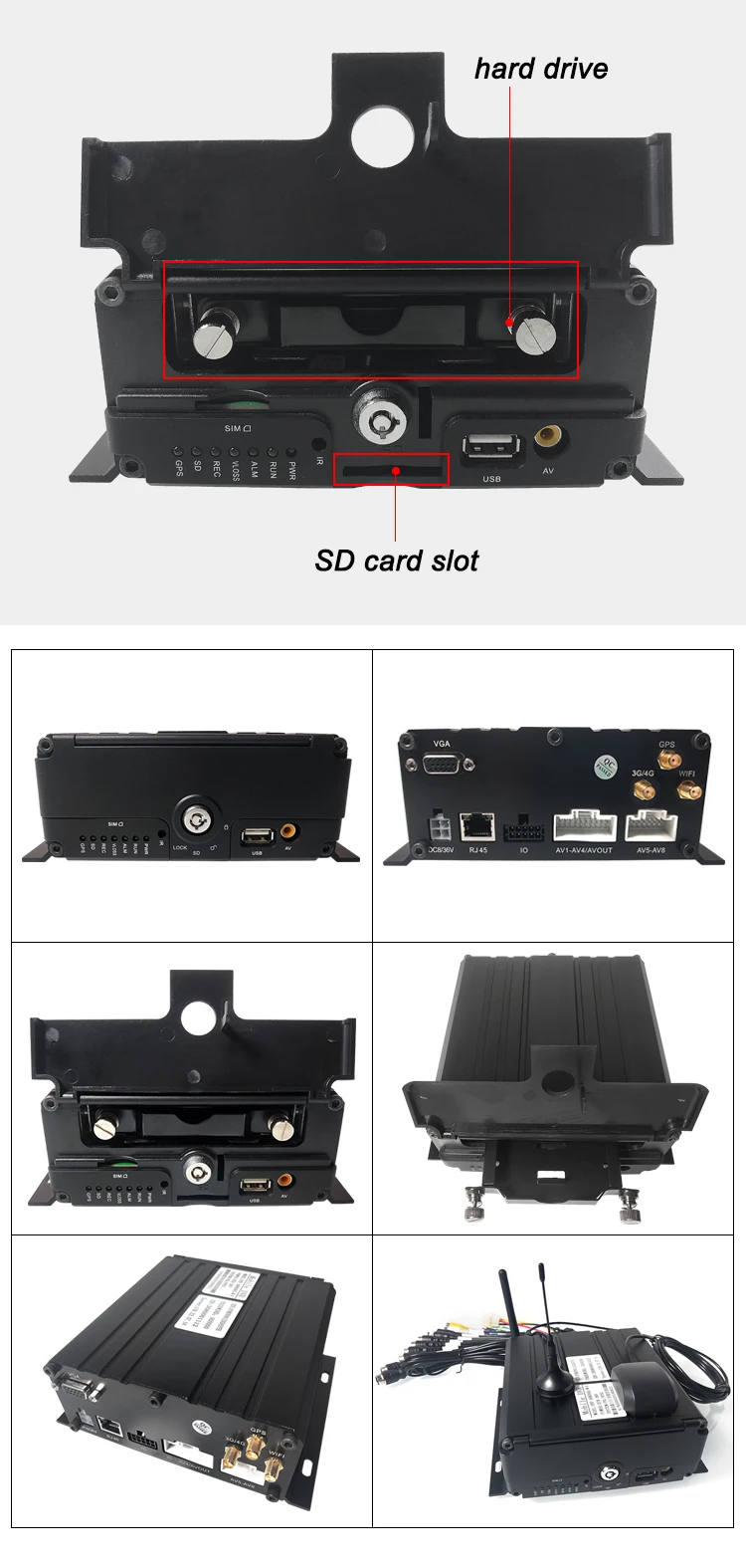 HYFMDVR Прямая spot 3g gps wifi 6ch sd-карта+ видеорегистратор HDD с форматом записи H.264