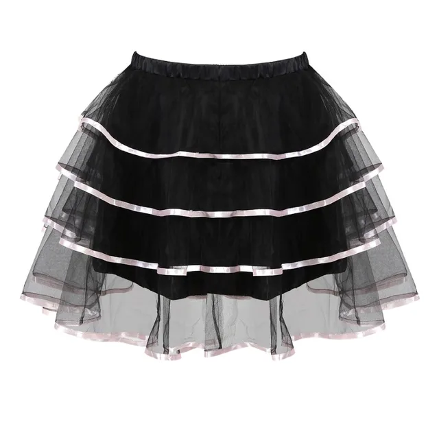 Women Sexy Mini Tutu Skirt Multilayer Mesh/Tulle/Lace/Floral Decoration Mini Pleated Skirts Fashion Dance Skirt Plus Size S-6XL 7017pink