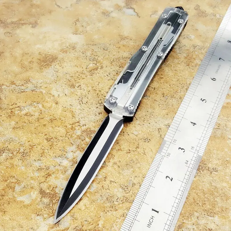 Тактический спасательный карманный складной нож UT121 прозрачное лезвие двойного