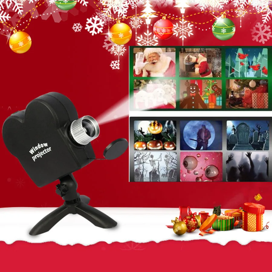 

Thrisdar LED Window Display Stage Light 12 Moving Movies Projector Light Christmas Halloween Projector Xmas Party Decor