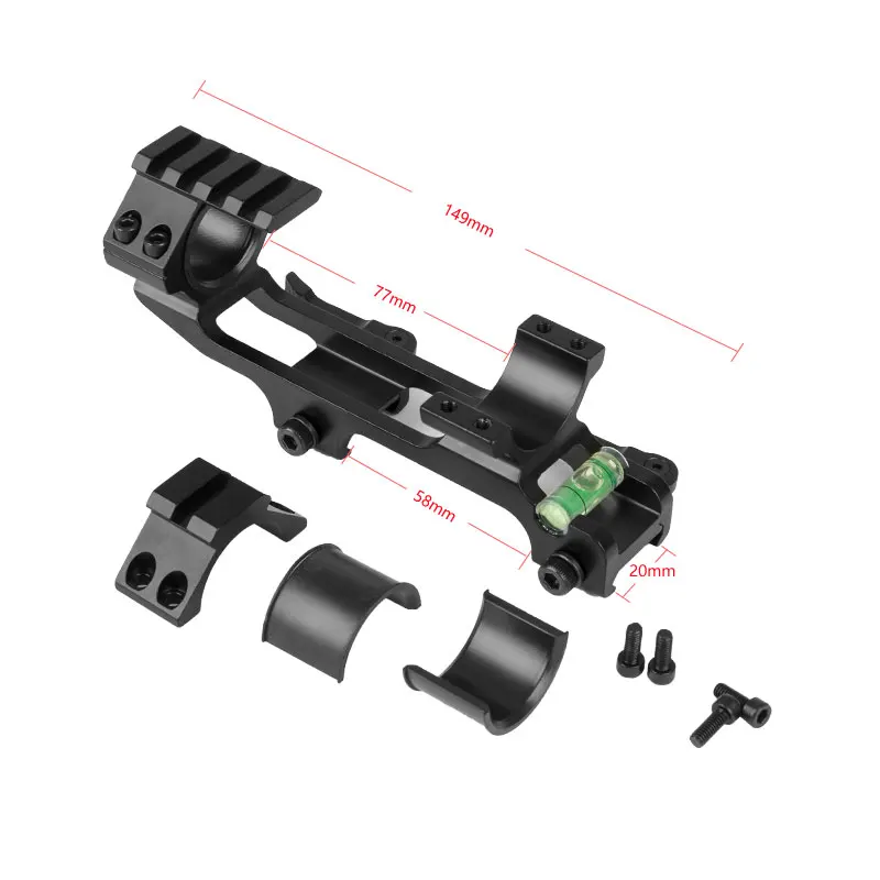 Быстроразъемное цельное оптическое крепление для охоты с пузырьковым уровнем мульти-диаметр 25,4/30 мм Двойные кольца для 20 мм Пикатинни