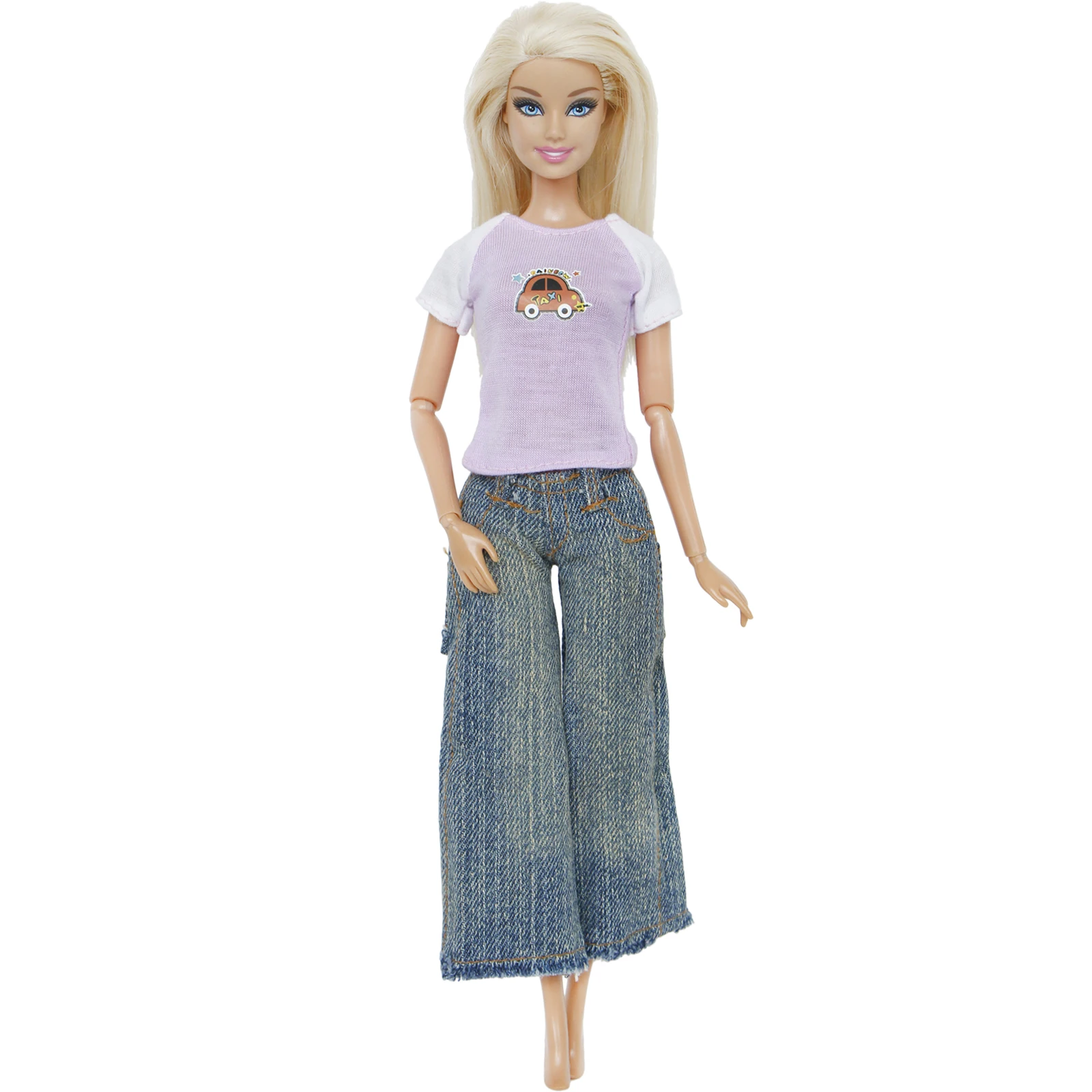 Best  5 Pcs/Lot Lady Daily Sports Outfits Blouse Pants Trousers Dress Clothes for Barbie Doll House Acces