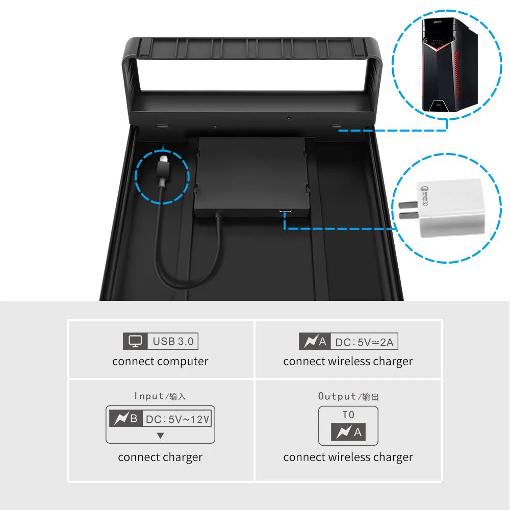 Подставка для планшета, алюминиевый дисплей, стояк с 4 USB3.0, модуль с разъемами и беспроводной зарядным портом, алюминиевый сплав, подставка для монитора