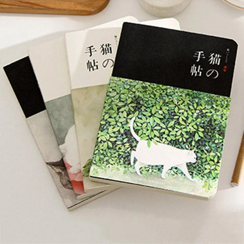 

New Blank Vintage Sketchbook Diary Drawing Painting 80 Sheets Paper Cute Cat Notebook Office School Supplies Student Gift