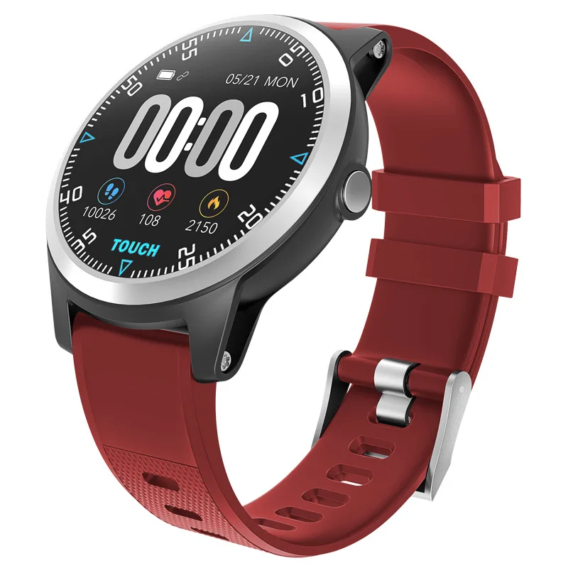 Красный Bluetooth Смарт-часы ECG PPG монитор сердечного ритма кровяное давление спорт фитнес-трекер часы мужские женские наручные часы - Цвет: Красный