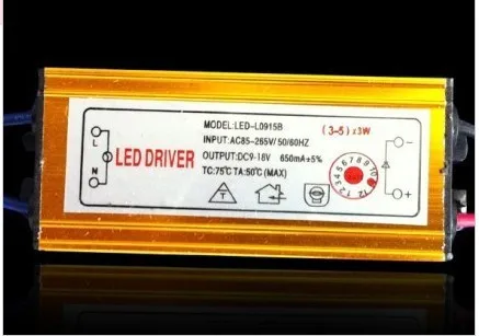 10ps Free register mail waterproof driver LED driver Waterproof Constant Current Driver for 3-5pcs 3W 600ma High Power LED light