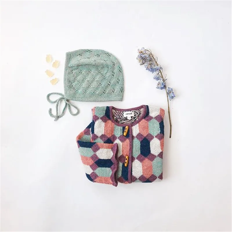 Oeuf/Зимний вязаный кардиган для маленьких девочек; юбка; блузка; детское модное дизайнерское пальто; теплые свитера; детская одежда Oeuf