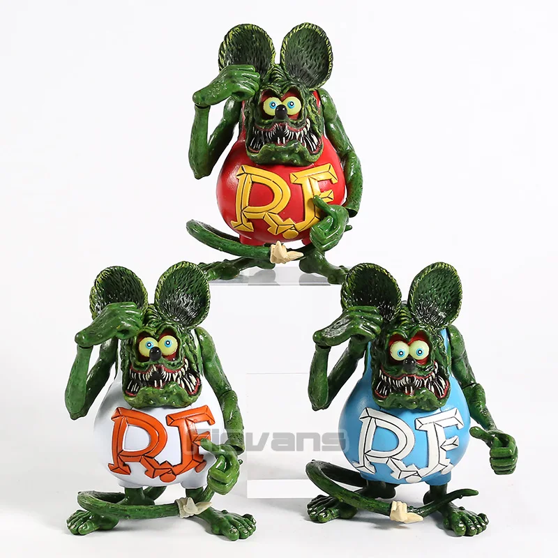Rat Fink зеленая Толстая мышка ПВХ фигурка коллекционная игрушка кукла подарок на день рождения