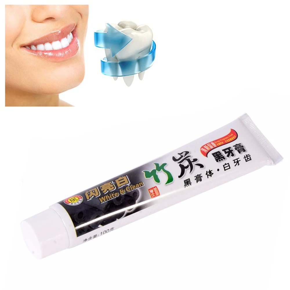 

New 100% Bamboo Charcoal All-purpose t eeth Whitening Black t oothpaste 100g by temptalia