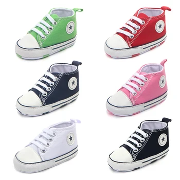 

2020 Canvas Classic Sports Sneakers Newborn Baby Boys Girls First Walkers Shoes Infant Toddler Soft Sole Anti-slip Baby Shoes