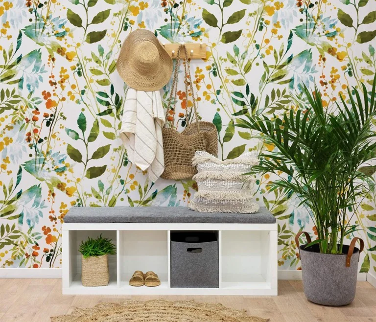 boho desenhado à mão com ervas de