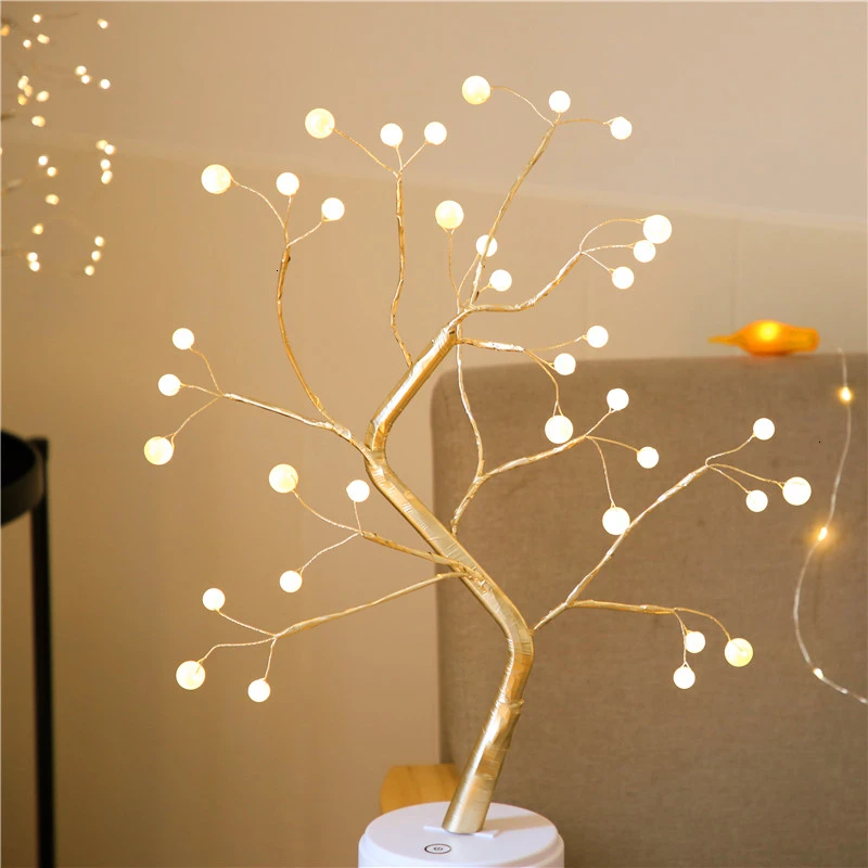 

Led Decorate Lamp Small Trees Lantern Festival Lamp Modern Study Simplicity Table Lamp lighting light