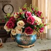 European Ceramic Crafts Decoration Living Room Desktop Flower Arrangement Vase Dining Table Entrance Vase Home Decorations 2