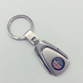 

Car Key Rings for ALFA ROMEO Mito GT 147 156 159 Giulietta Spider Parallel-chord Alloy Car Emblem Keychain Key Chain car styling