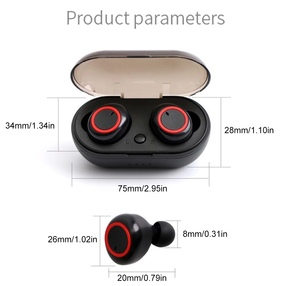 Наушники-вкладыши TWS Bluetooth мини Беспроводной наушники-вкладыши гарнитура 1-к-2 близнецов стерео наушники цифровой Шум снижение вкладыши с зарядным отсеком