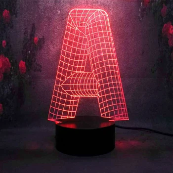 

Lampara Lava RGB New 2020 A to Z word 3D Night Light 7 Color Change LED Table Lamp Kid Toy Gift Desk Table Lamp Home Decor Flash