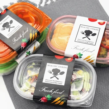 

25pcs Net red 750ml large square packaging light food salad plastic box lunch boxes container ice cream dessert cups with lids