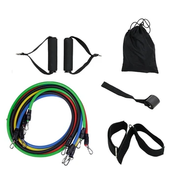

New 11 pcs Pull rope Resistance Bands Set Yoga Exercise Fitness Elastic Rubber Tubes Band Training Workout Gym Expander