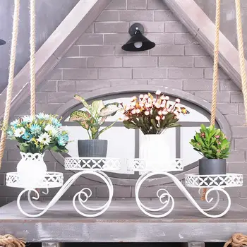 

Retro Flower Stand Balcony Iron Flower Rack For Outdoor/Indoor Metal Holder Garden Patio Shelf For Plant Flower Pot Rack