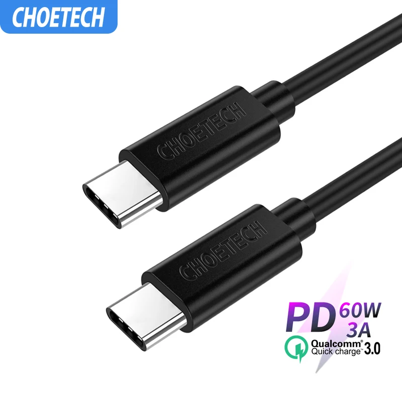 CHOETECH USB C кабель для samsung S8 S9 S10 для Xiaomi USB C-C кабель 3A Быстрая зарядка данных для huawei P20 Pro MacBook Pro