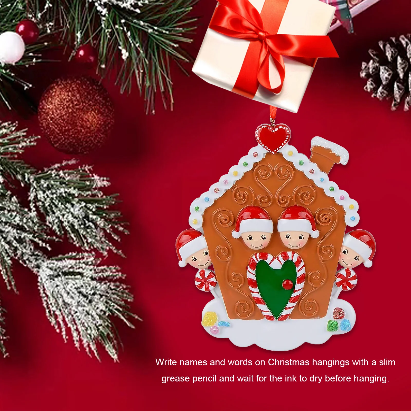 Christmas Tree Santa Claus Pendant Resin Painted Santa Family With Ribbon Hanging Charms Ornament Gift For Xmas Home Party Decor Pendant Drop Ornaments Aliexpress