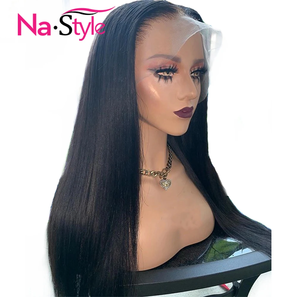 

Fake Scalp Wig 360 Lace Frontal Wig Straight Lace Front Wig For Black Women Transparent Lace Wigs Preplucked Bleached Knots