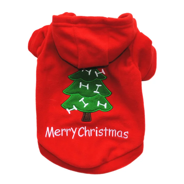 Newly Pet Dog Clothes Hoodie Christmas Style Hooded Costume Thicken Warm For Winter