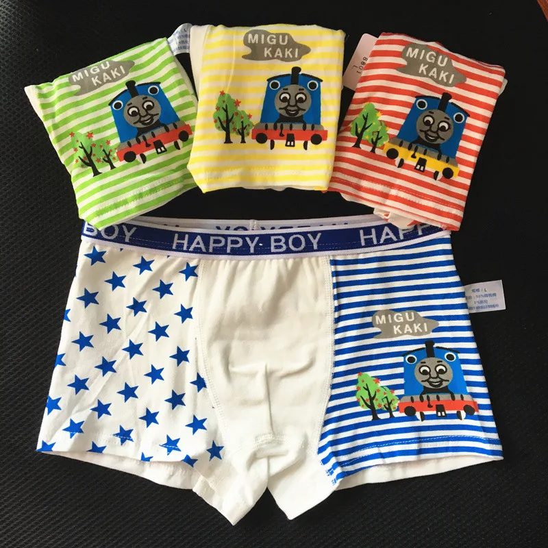 4piezas nignos ropa interior dibujos animados pantalones cortos para Bebes боксеры для подростков calzoncillos2-15T