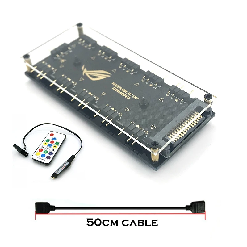 RGB концентратор интерфейс 12V 4 PIN 5V 3 Pin разветвитель концентратор для питания порт SATA ASUS AURA кабель синхронизации вентилятор для материнской платы - Цвет лезвия: 5v3pin Controller
