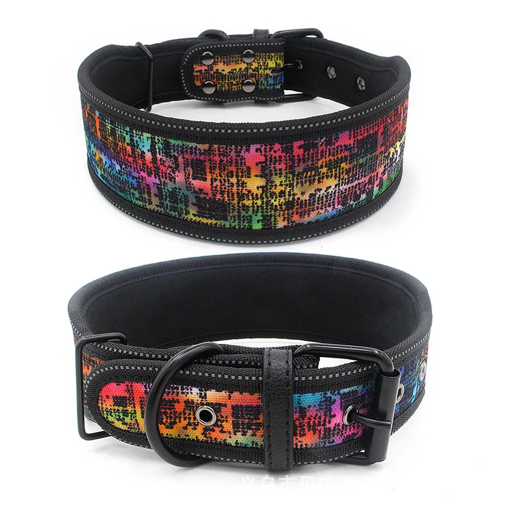 5 Nylon Dog Collar Reflective Adjustable Pet Collars for Medium Large Dogs S M L Size - Цвет: 5