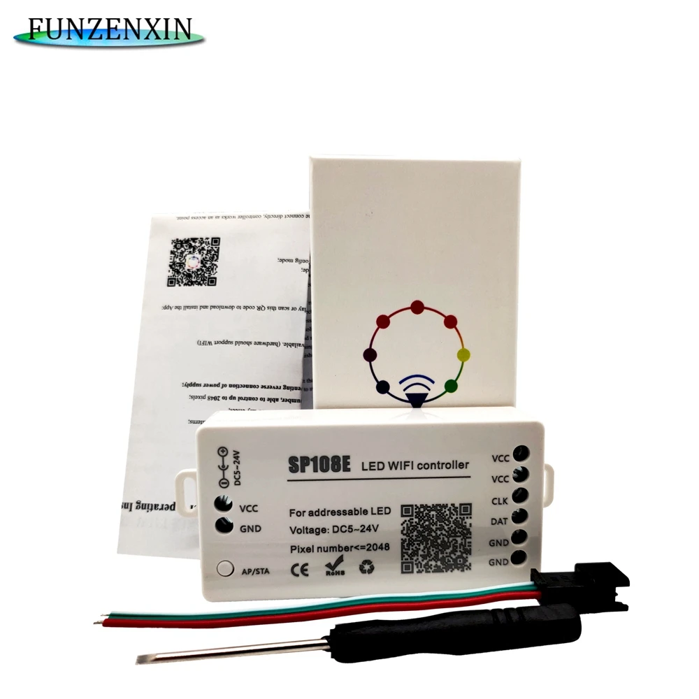 DC 5 24 В SP108E светодиодный Wifi контроллер SPI PixeI для телефона ПРИЛОЖЕНИЕ iOS Android WS2811 WS2812