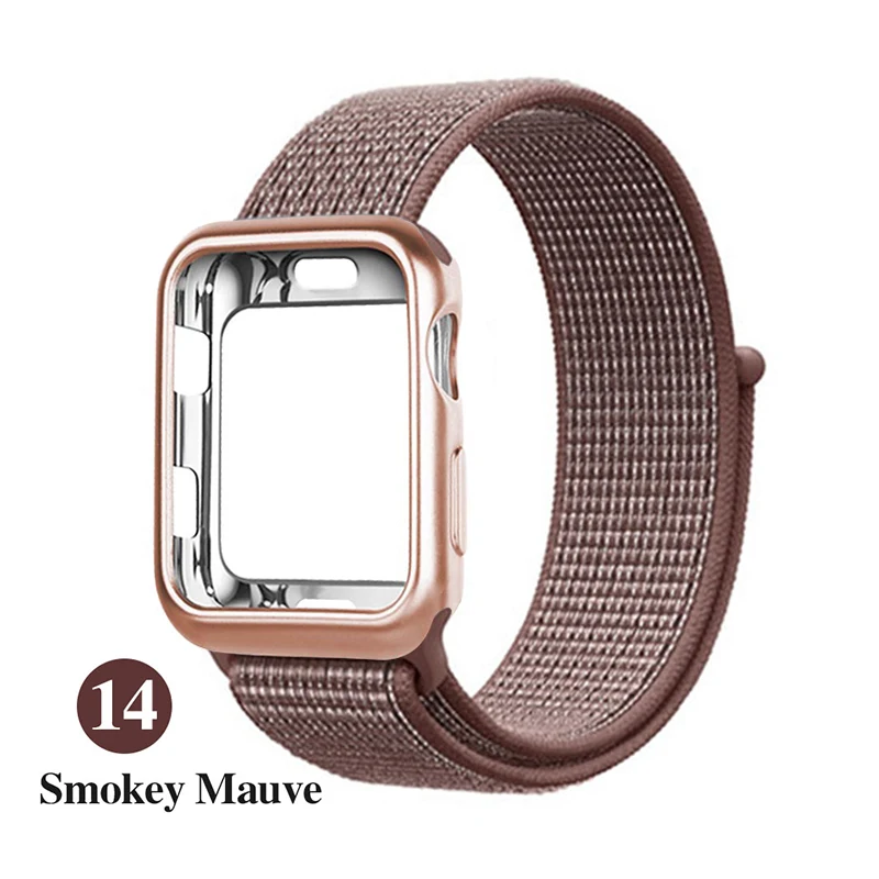 Нейлоновый ремешок+ Мягкий силиконовый чехол для Apple Watch 4 5 3 44 мм/40 мм спортивный ремешок iwatch 54321 42 мм 38 мм ремешок для часов correa pulseira