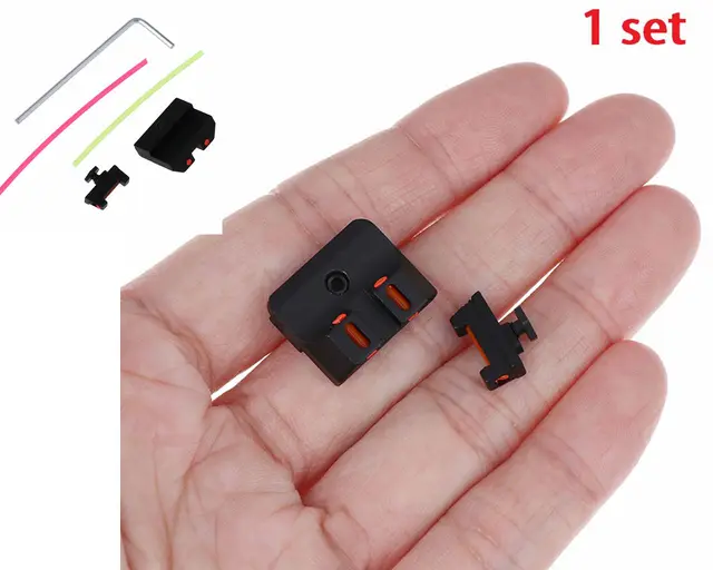 US $8.17 Fiber Optic Front Sight / Rear Combat Glock Sight v3 Black for Glock standard models Tactical Hunti