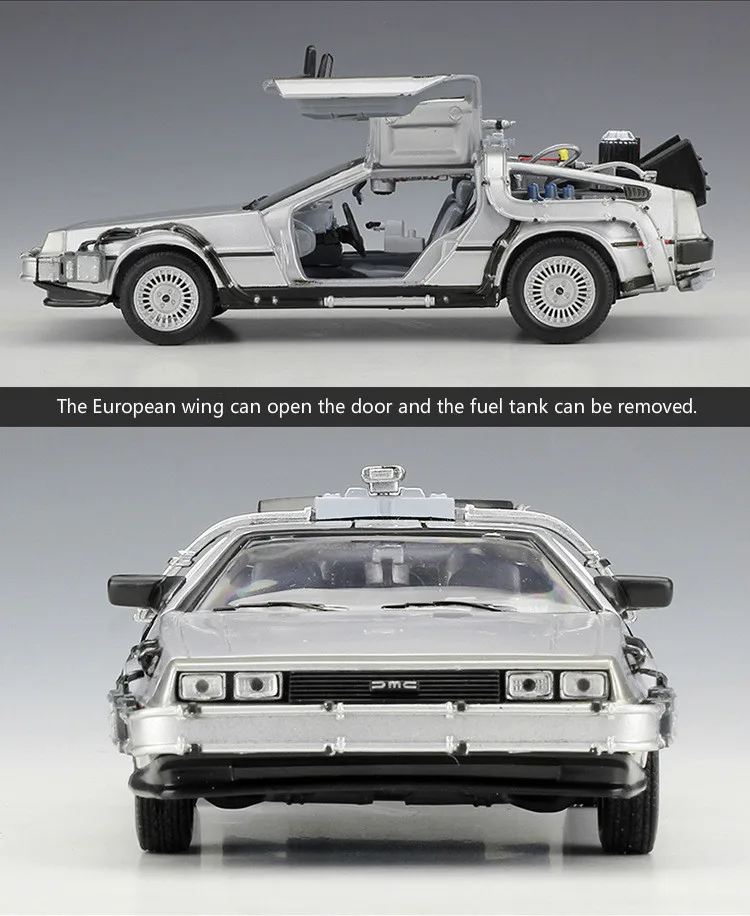 Welly 1:24 литья под давлением сплав модель автомобиля Dmc-12 Delorean Назад в будущее машина времени металлическая игрушка Rc автомобиль для детей игрушка подарок коллекция