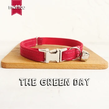 

100pcs/lot MUTTCO wholesale particular self-design ductile cat collar THE CHERRY solid red cat collars 2 sizes UCC020