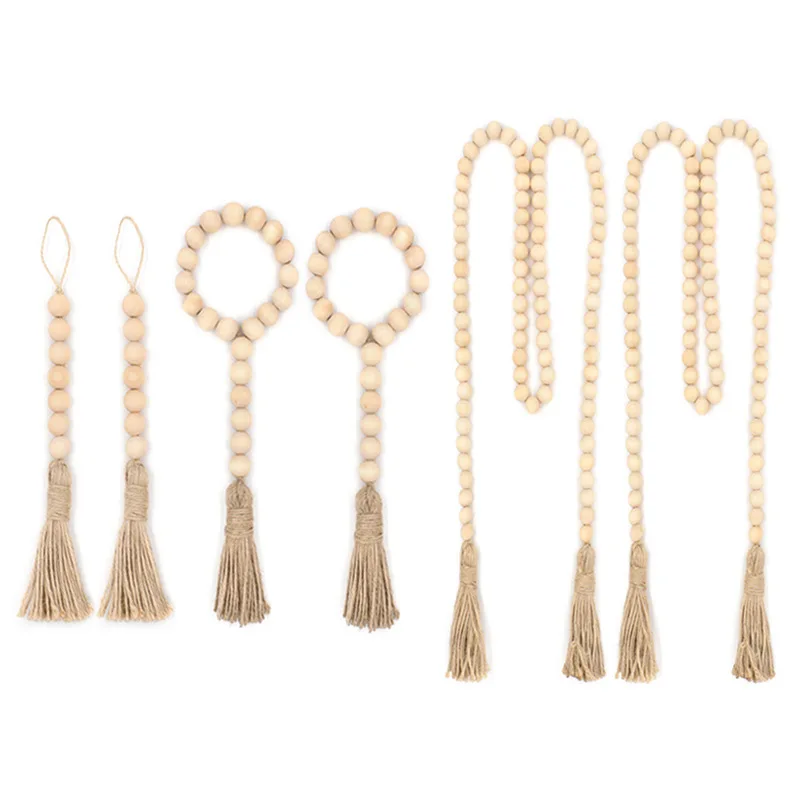 Missxiang New Natural Wood Color Big Hole Wood Beaded Hemp Rope Tassel Kit  Home Decoration Spacer Beads Jewelry Pendant - Beads - AliExpress