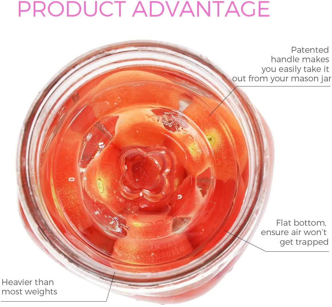 Poids En Verre De Fermentation Avec Poignées – 198 G, Ø 6,9 Cm – Pour Bocaux Mason Large Ouverture, Kimchi, Choucroute & Légumes Lacto-Fermentés