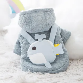 

new autumn and winter dog padded clothes small and medium sized dog two legged clothes cat cute cartoon cat pet clothes