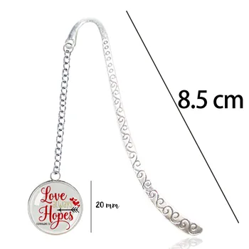 

1 Corinthians 13:4-8 Metal Bookmark Bible Verse Quote Love Never Fails Scripture Pendant Prayer Jewelry Love is Patient Kind