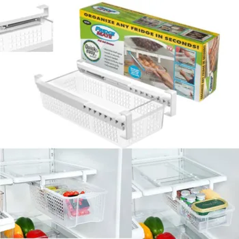 

New Fashion Fridge Mate Refrigerator Pull Out Bin and Home Organizer Snap To Save Containers