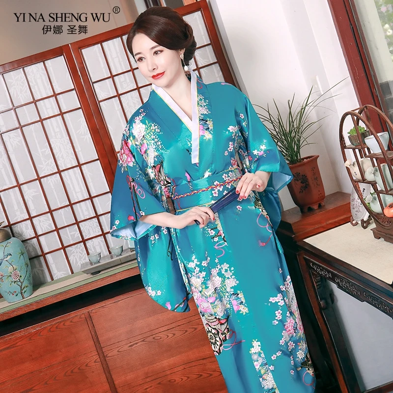 Yukata женское традиционное японское кимоно Банный халат сексуальный женский, с цветочным принтом кимоно вечерние новые костюмы для косплея