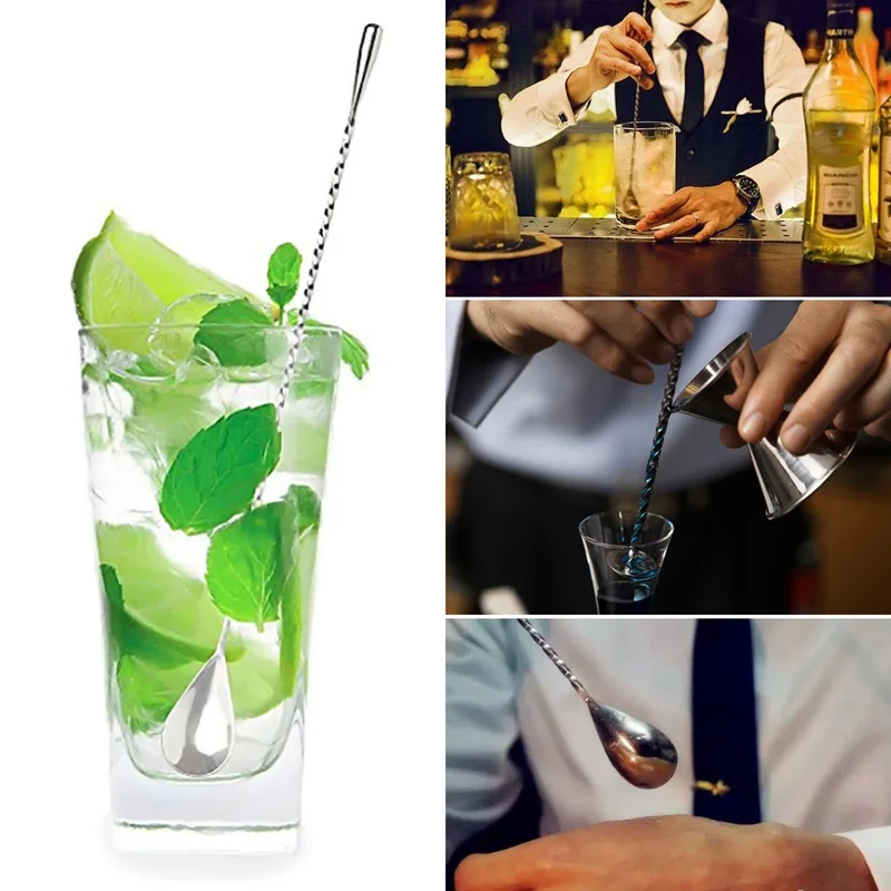 

1pcs 12 Inch Stainless Steel Bar Spoon Stirrers Bartending Mixed Spoon,Spiral Pattern Bar Cocktail Shaker Spoon