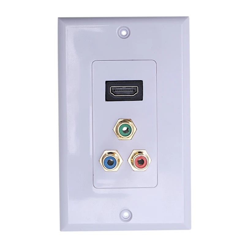 

HDMI + 3RCA Wall Plate - 4k Ultra1080P Full HD Compatible & Gold Plated RCA Component Composite Video Audio Subwoofer Combo Port