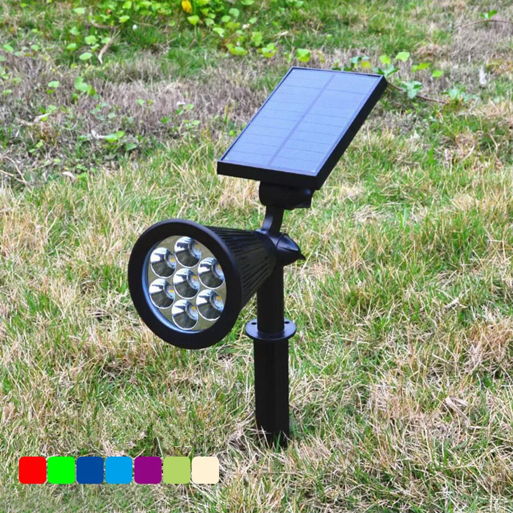 Открытый Солнечный газон огни 7LED садовый пейзаж прожекторы рождественские вечерние праздничные украшения