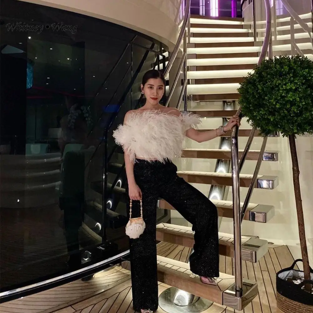 WHITNEY WANG блузки 2020 Осенняя модная Уличная Сексуальная Блузка с вырезом лодочкой и
