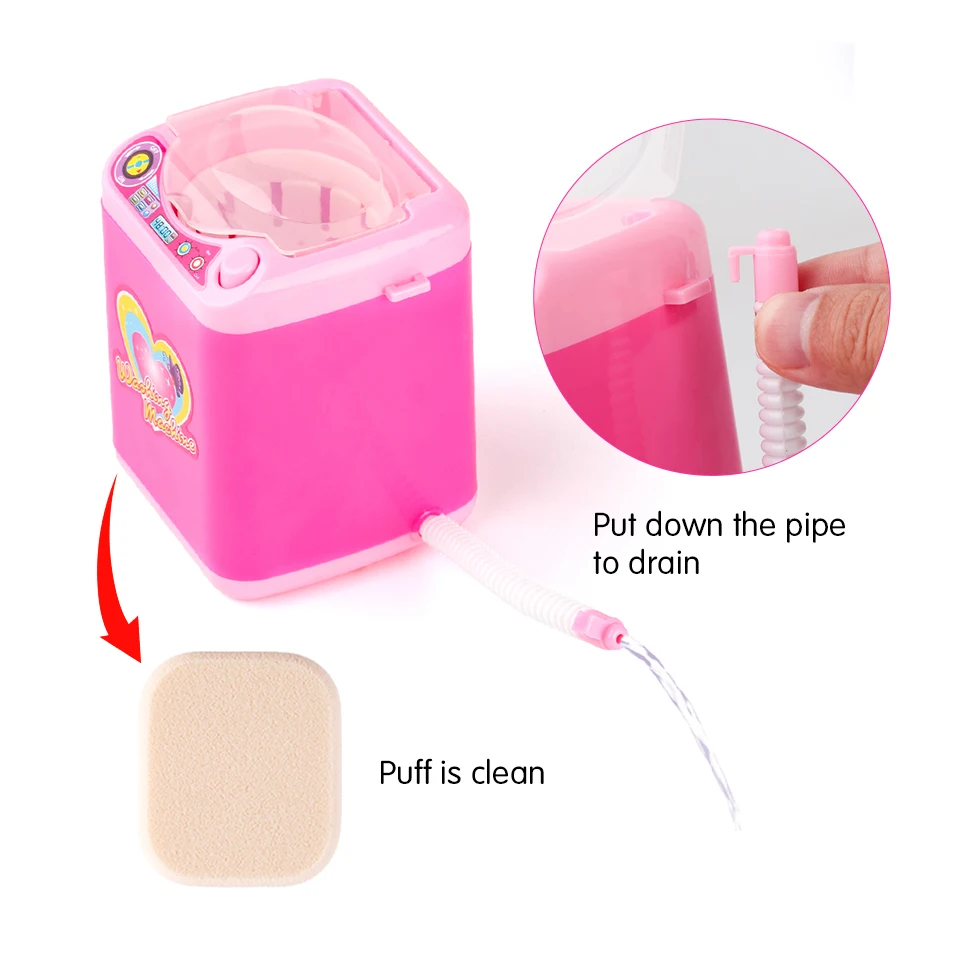 NEWCOME-Mini Electric Makeup Brush Cleaner, Esponja Cosmética,