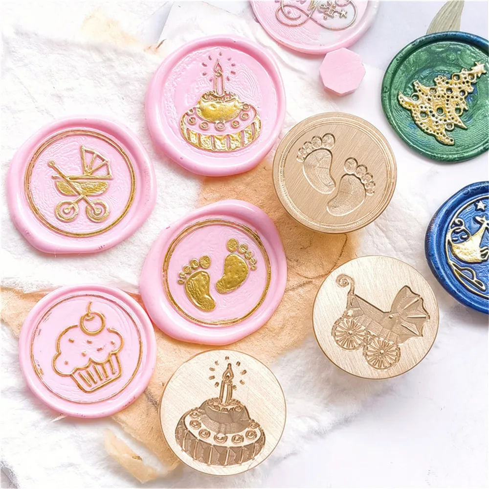Baby shower Wax Seal stamp for Birthday Cards Envelopes Wedding Invitations Packaging wax seal stamp set