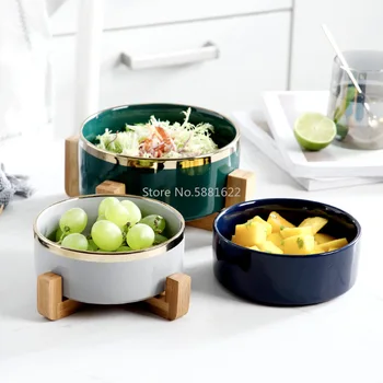 

Nordic Creative Phnom Penh Ceramic Salad Bowl Instant Noodle Bowl Soup Bowl Fruit Dessert Bowl Household Ceramic Size Set